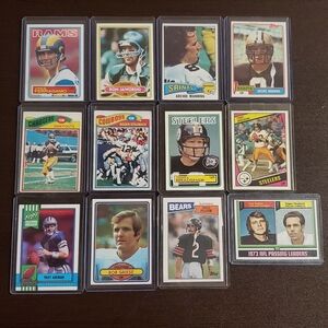 1970s and 1980s Vintage NFL Quarterback Trading Card Lot Of 12 - Multiple Teams